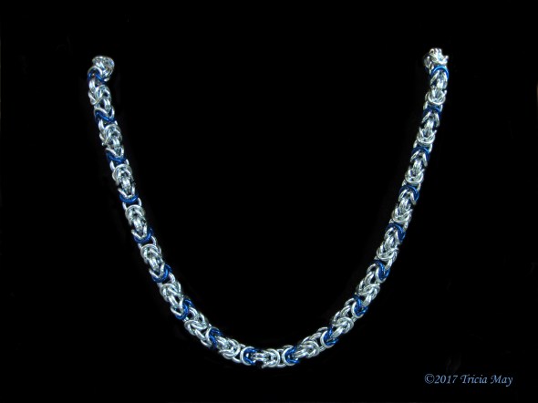 Byzantine-silver and royal blue-thick ©