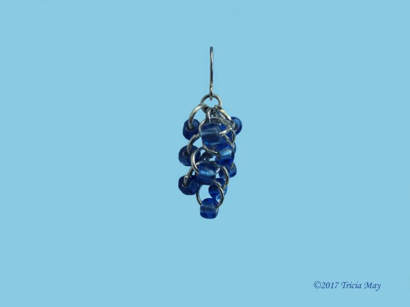 Earrings - Beads-royal blue-clear ©