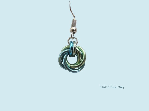Earrings - Mobius-Green and blue ©
